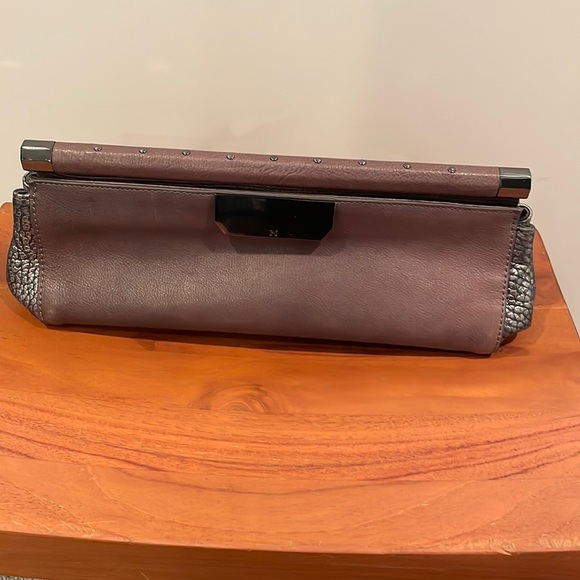 Halston Heritage Handbags - Halston heritage brown leather clutch purse bag with dust bag.